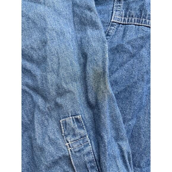 Vintage Star Embroidered Denim Chambray Shirt L - Picture 2 of 4